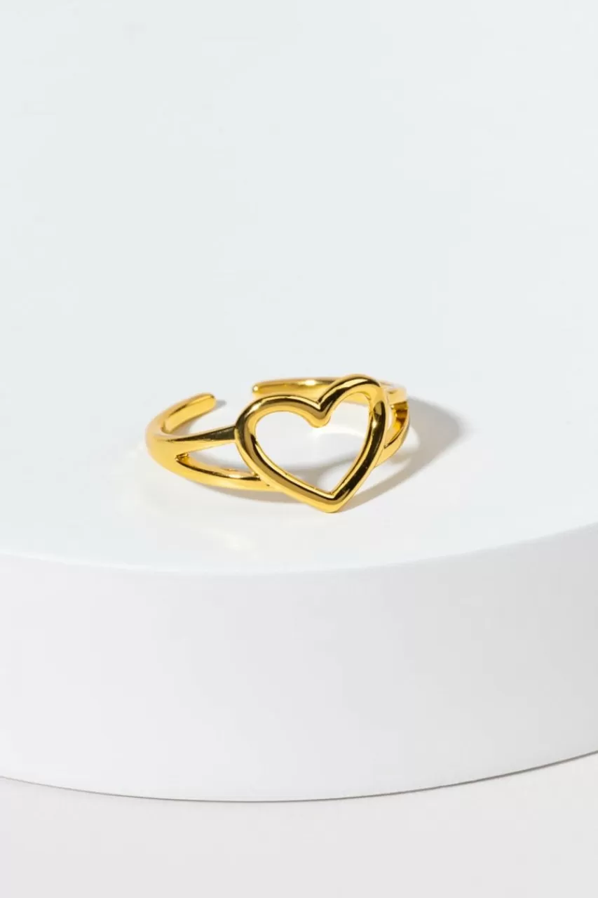 Francesca's Lillie Open Heart Adjustable Ring