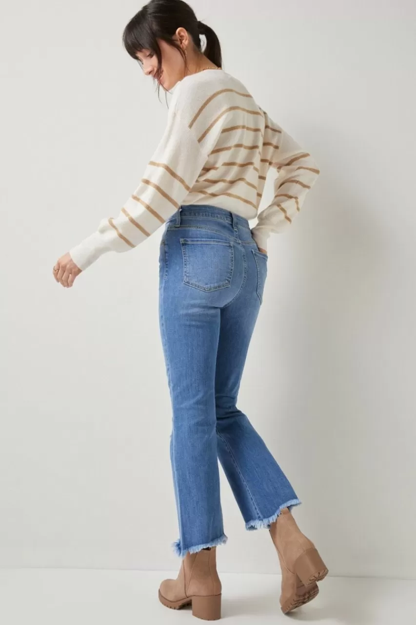 Francesca's Lilly High Rise Distressed Crop Jeans