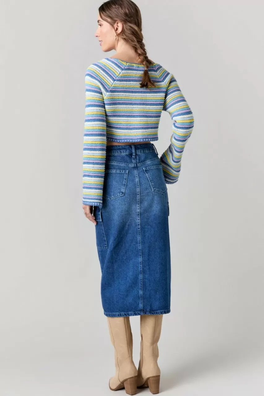 Francesca's Lindy Cargo Pocket Midi Skirt