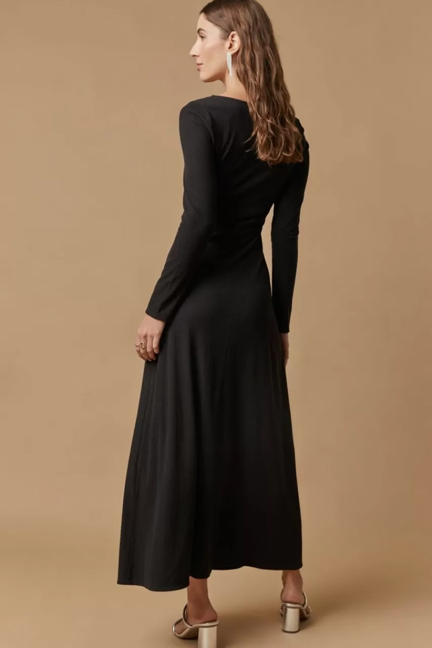 Francesca's Liv Square Neck Knit Maxi Dress