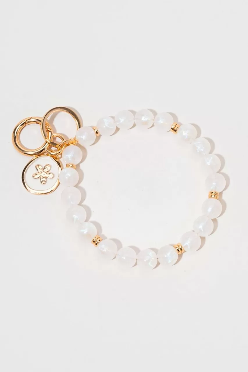 Francesca's Lizzie Flower Charm Beaded Bracelet