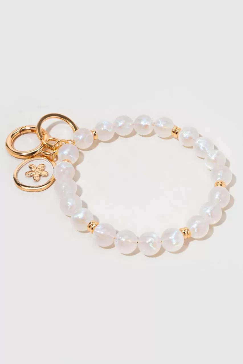 Francesca's Lizzie Flower Charm Beaded Bracelet