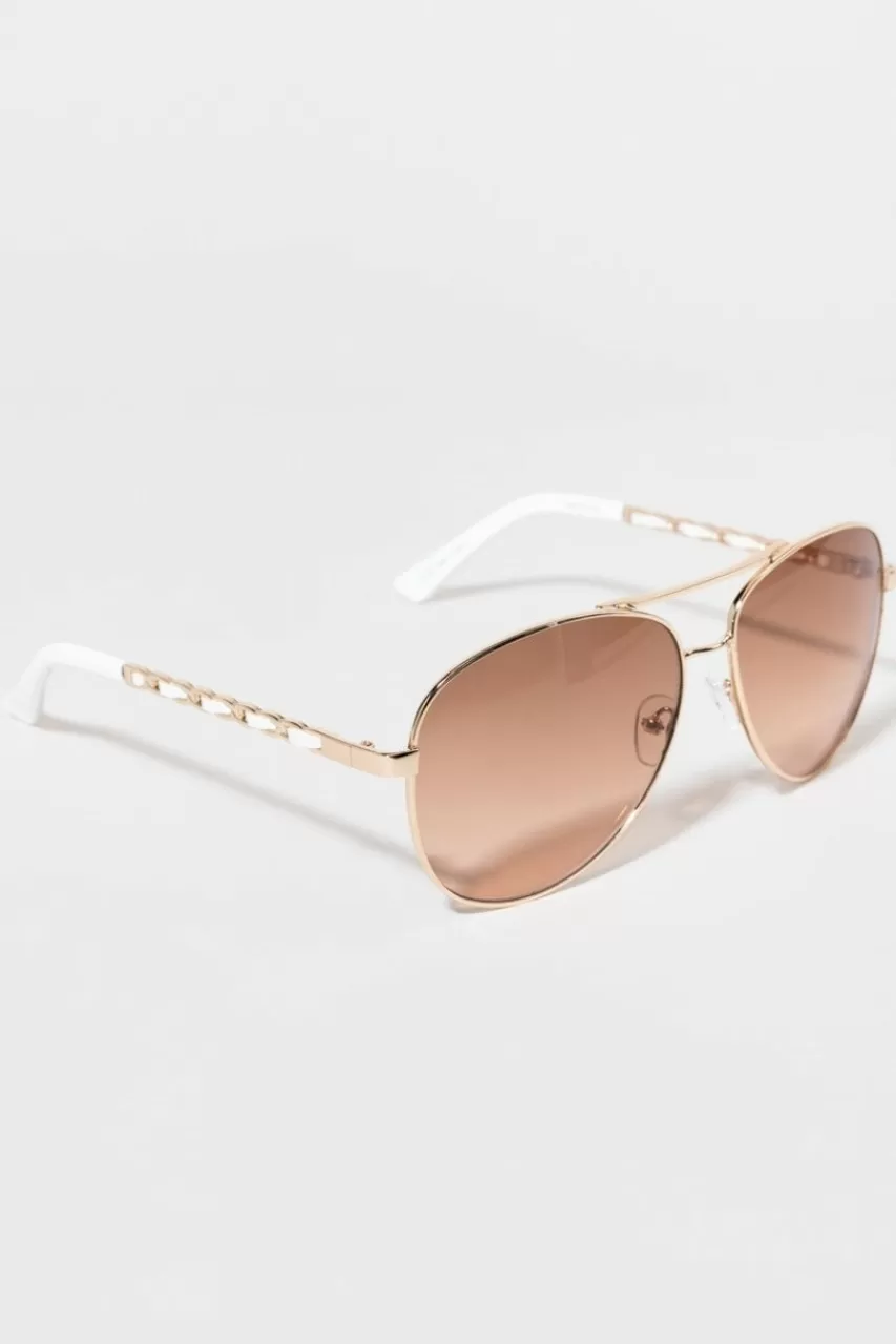 Francesca's Loraine Chanel Chain Aviator Glasses