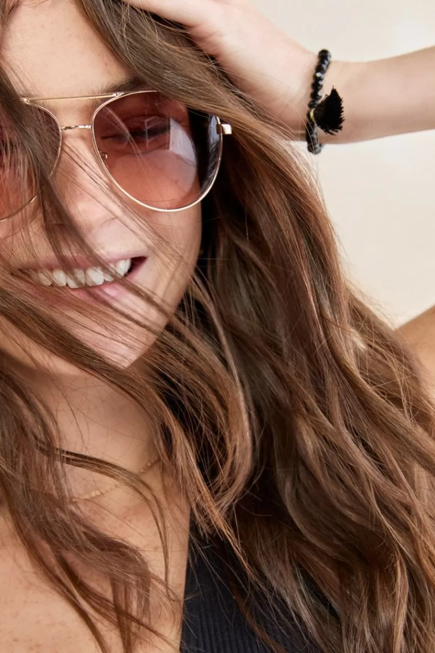 Francesca's Loraine Chanel Chain Aviator Glasses
