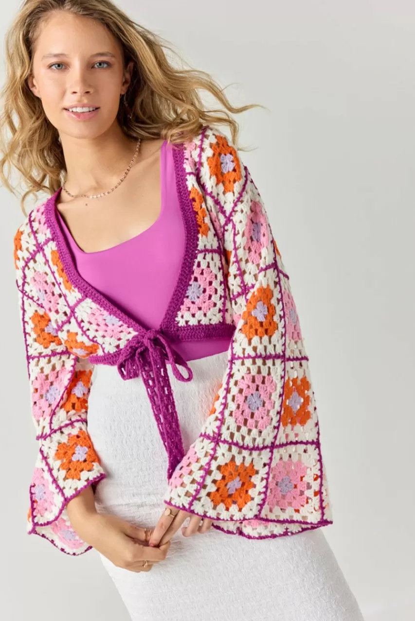 Francesca's Loretta Crop Crochet Cardigan