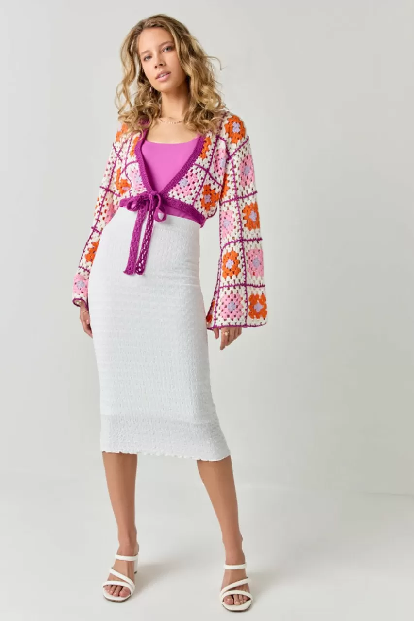 Francesca's Loretta Crop Crochet Cardigan