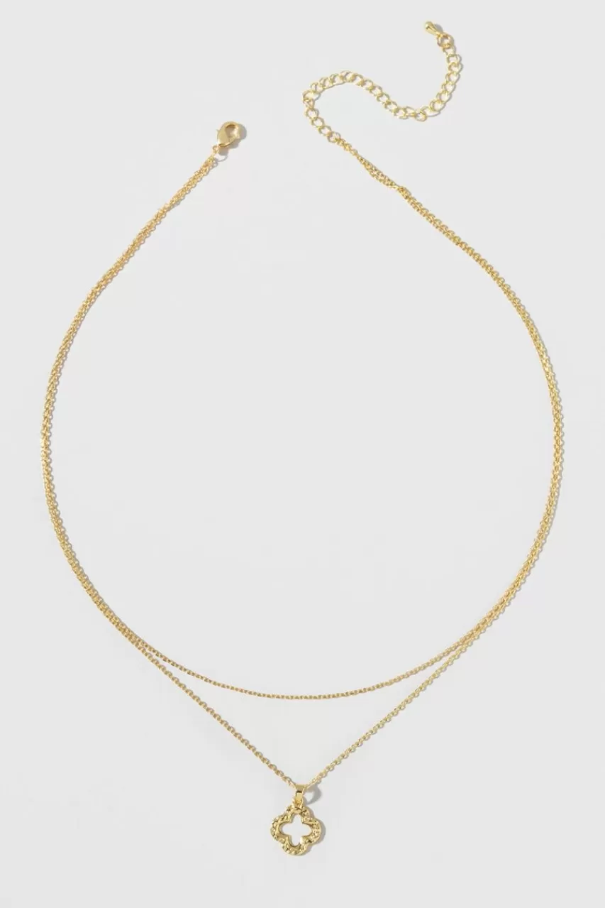 Francesca's Luna Clover Layered Pendant Necklace