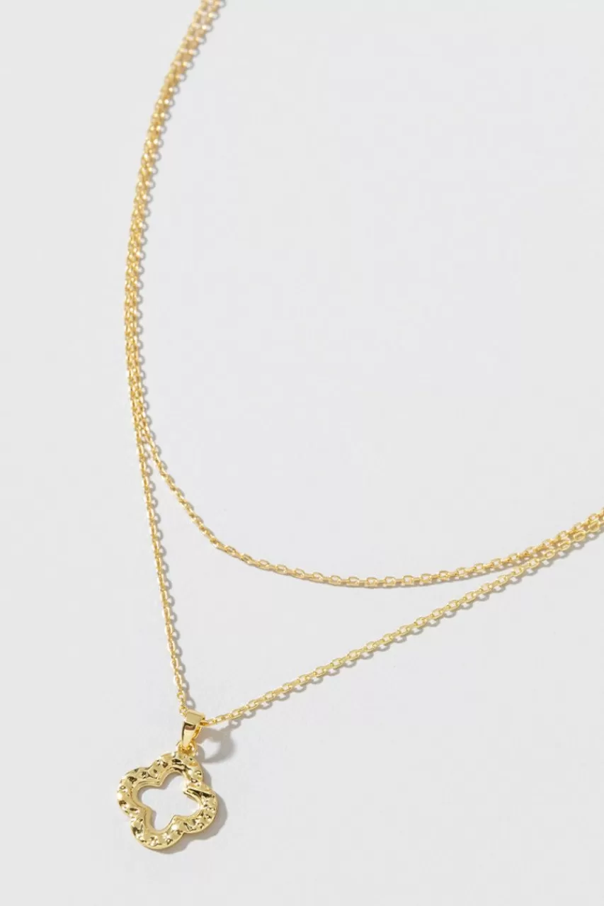 Francesca's Luna Clover Layered Pendant Necklace