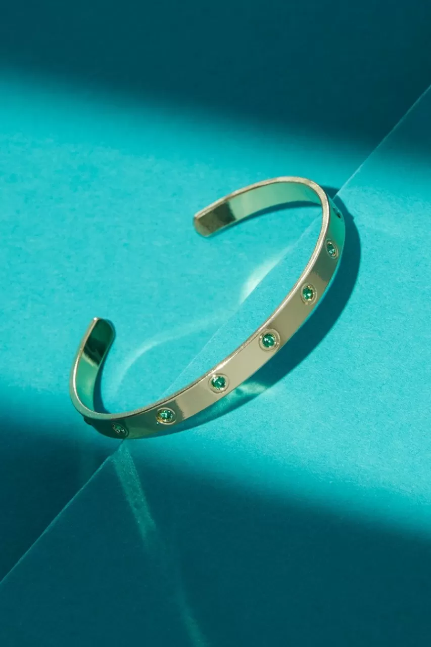 Francesca's Luxe 14K Gold Plated Station Cuff Bracelet