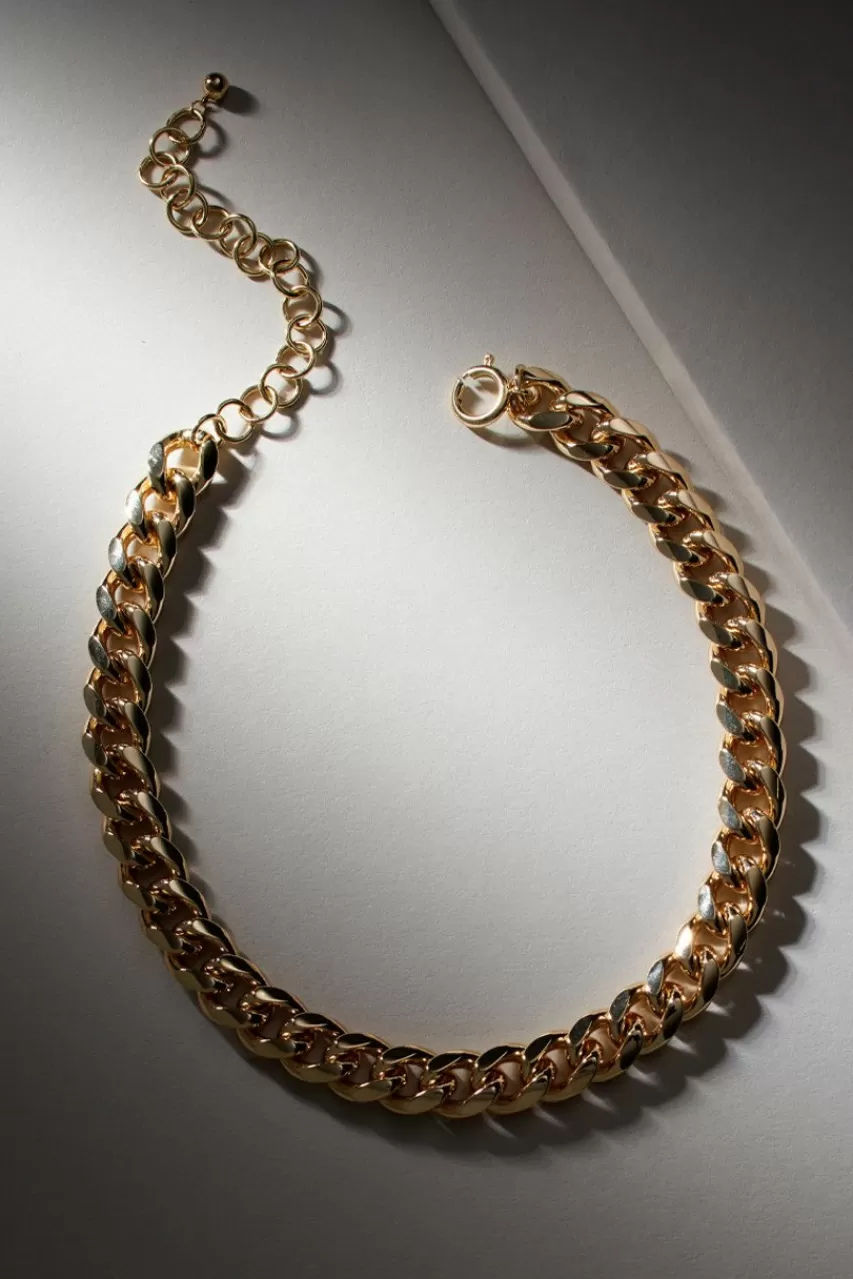 Francesca's Luxe 14K Plated Chunky Cuban Chain Necklace