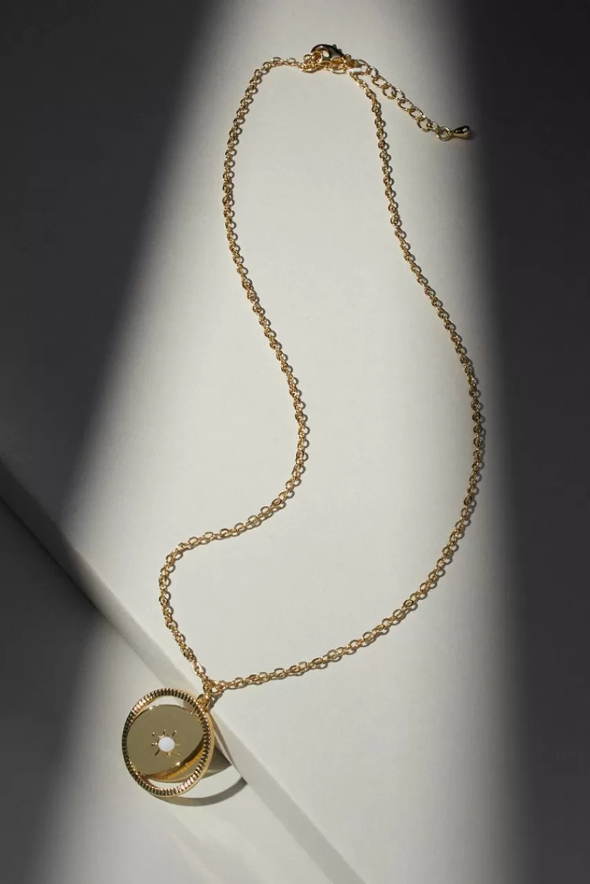 Francesca's Luxe 14K Plated Moon Phase Coin Necklace