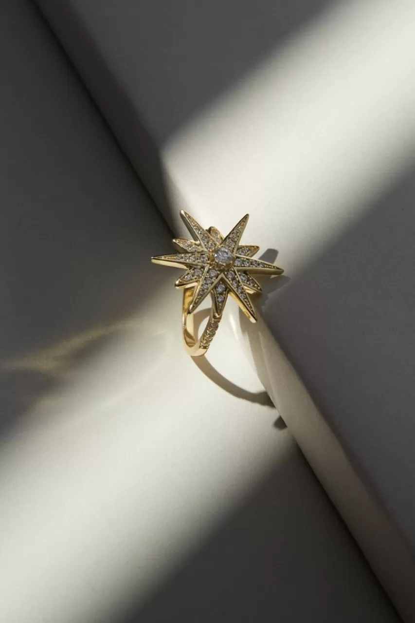 Francesca's Luxe Gold Plated Cz Star Ring