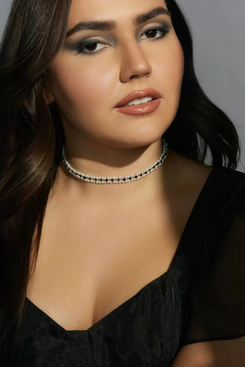 Francesca's Luxe Pearl Ribbon Choker