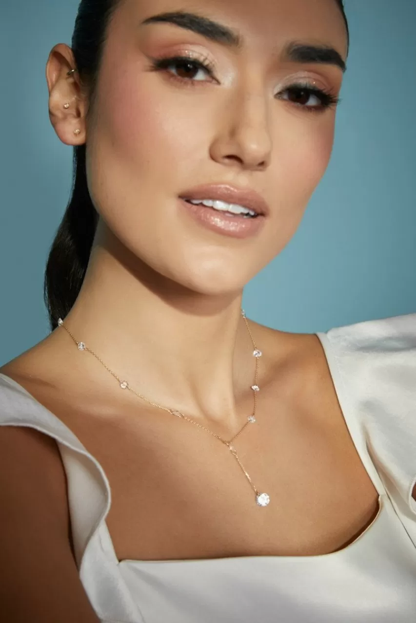 Francesca's Luxe Plated Floating Cz Pendant Necklace