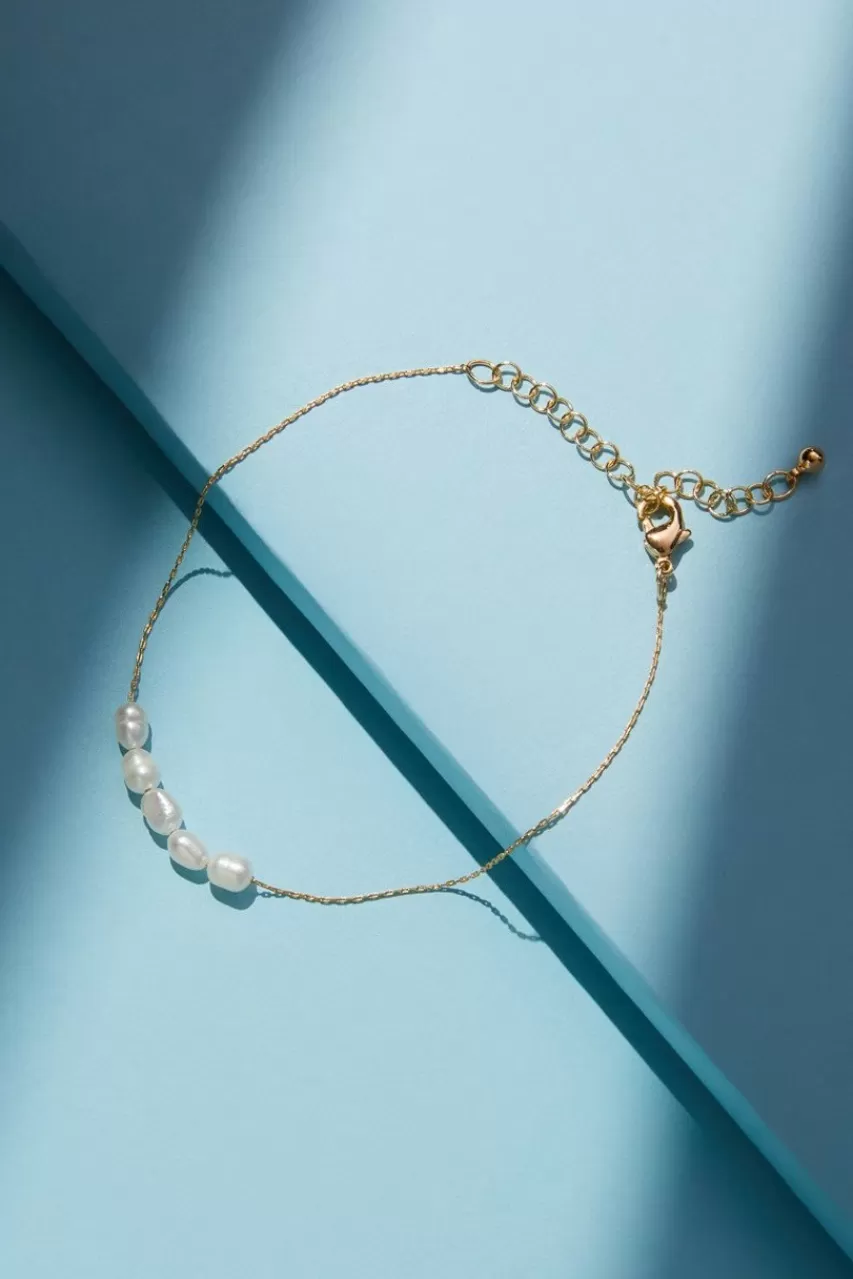 Francesca's Luxe Plated Freshwater Pearl Bracelet