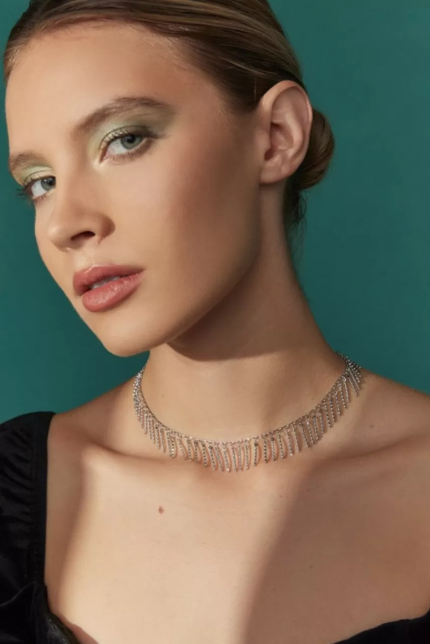 Francesca's Luxe Plated Fringe Necklace