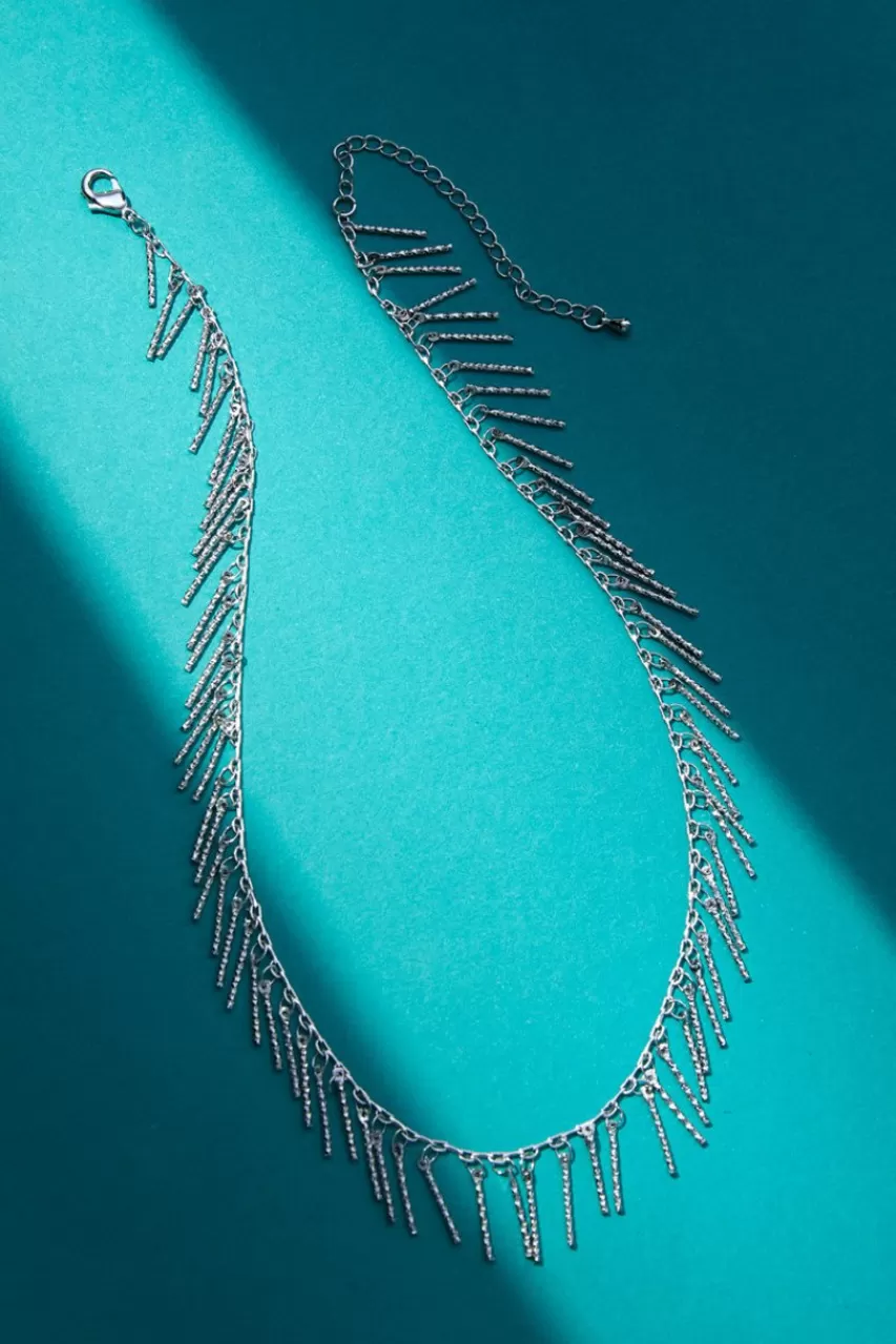 Francesca's Luxe Plated Fringe Necklace