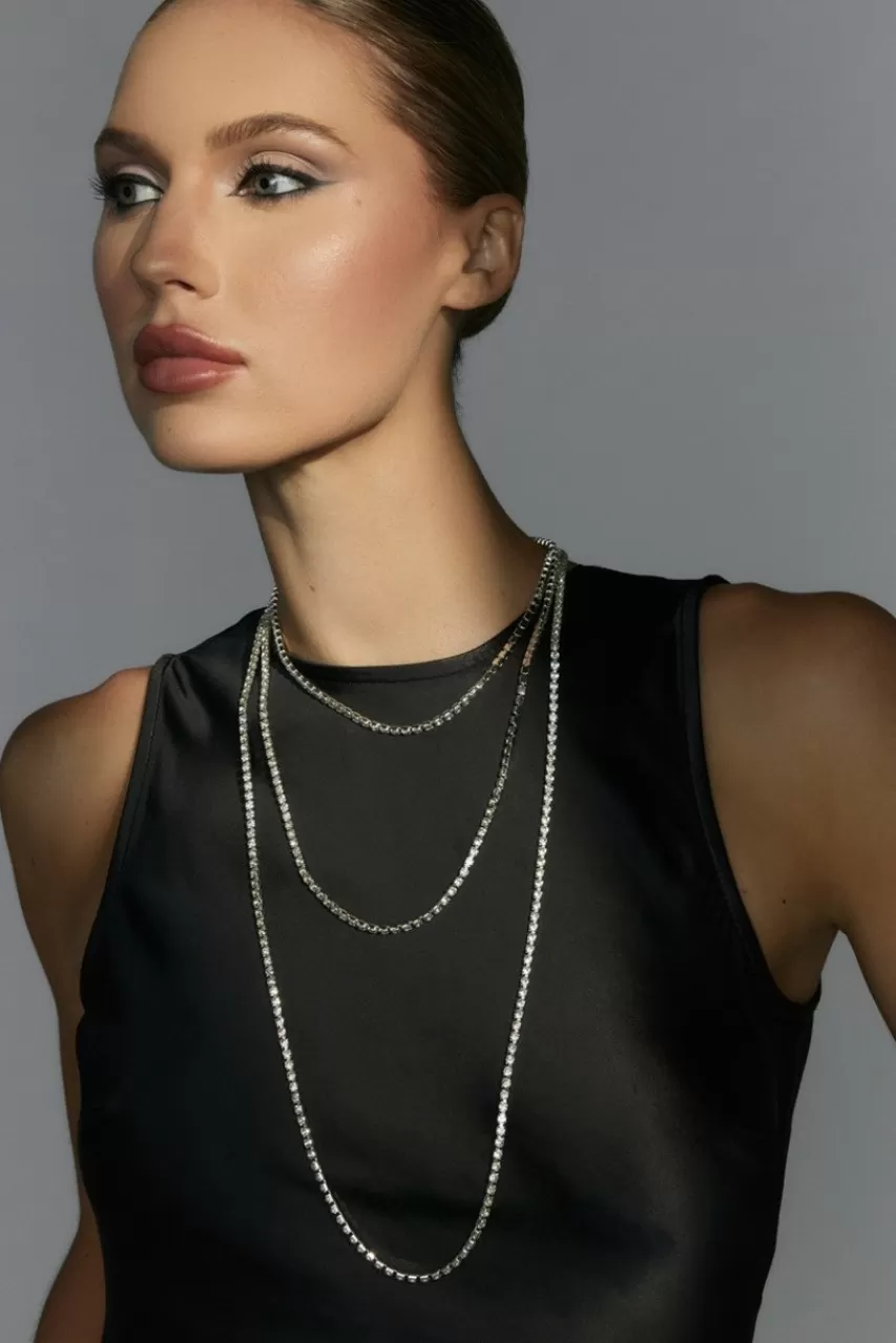 Francesca's Luxe Plated Triple Strand Cupchain Necklace