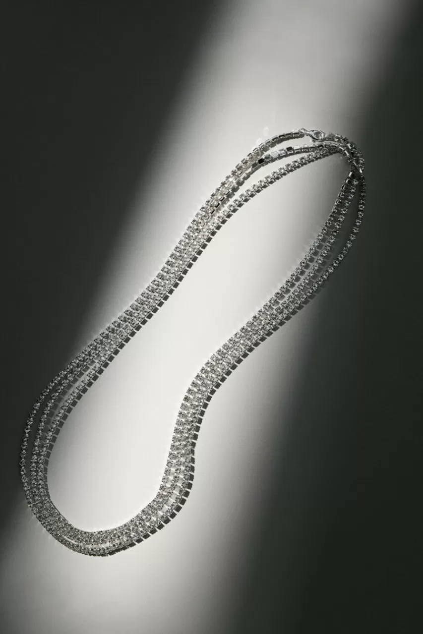 Francesca's Luxe Plated Triple Strand Cupchain Necklace