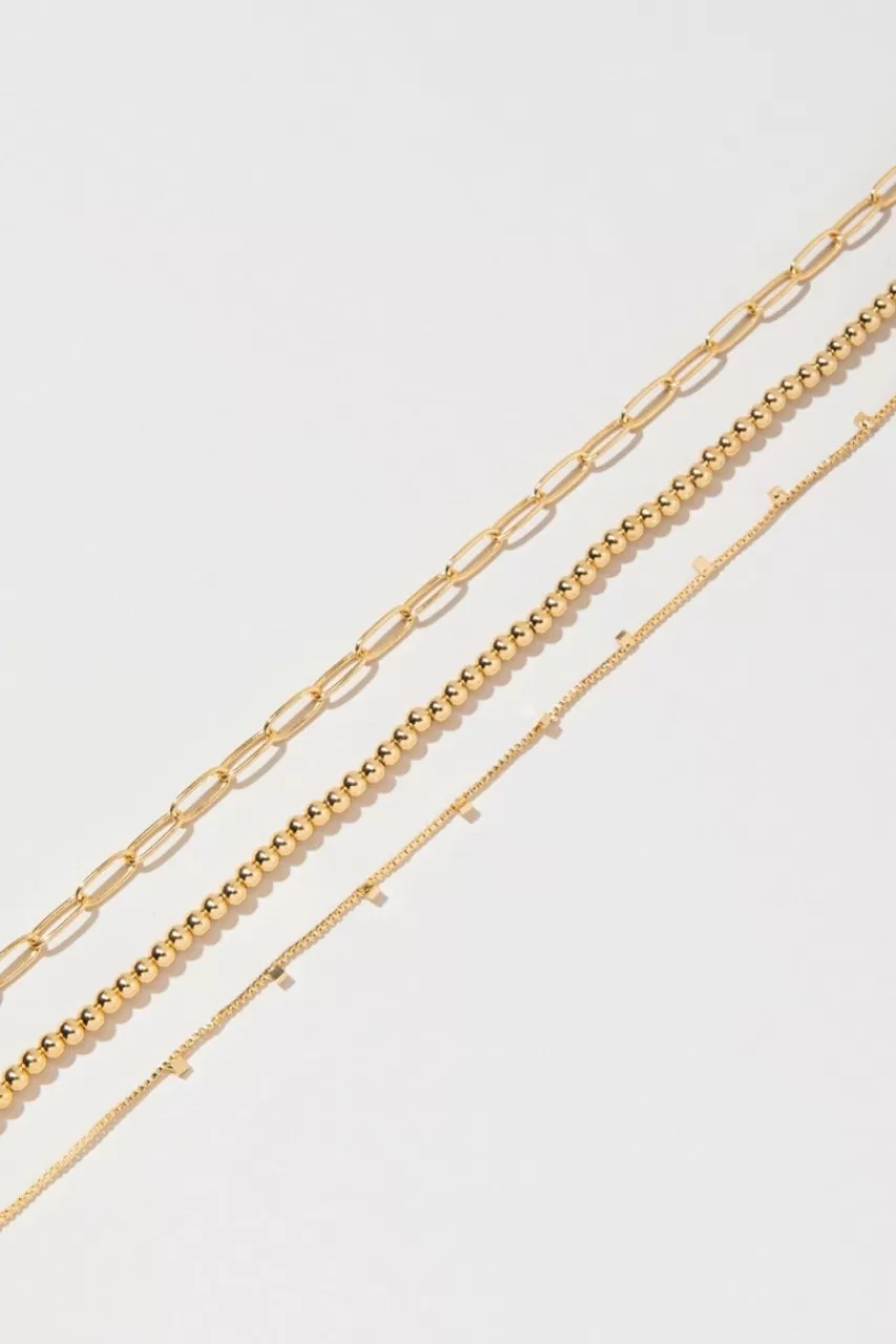 Francesca's Lynn Layered Ball And Paperclip Chain Necklace