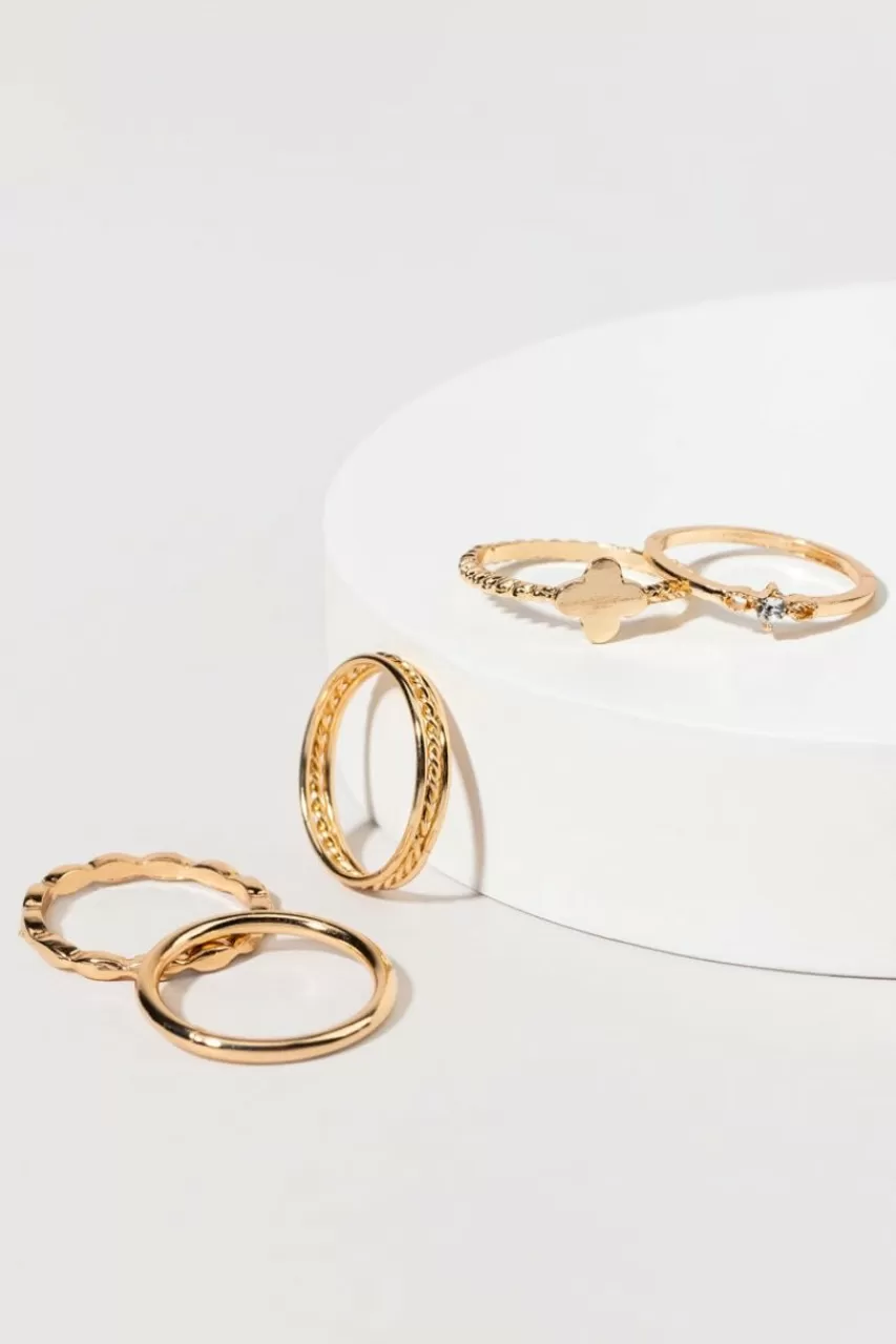 Francesca's Mabelle Clover Rings Set