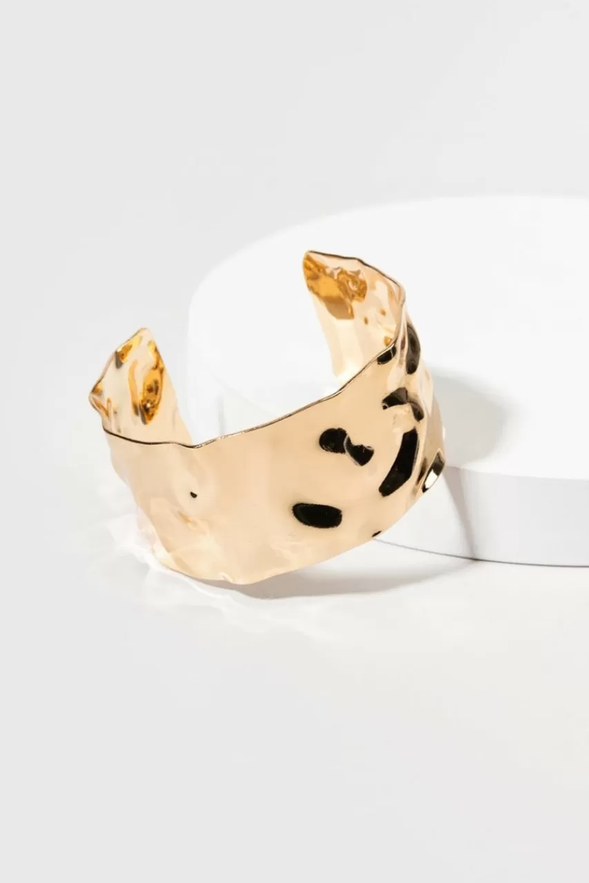 Francesca's Margaret Thick Hammered Texture Bracelet