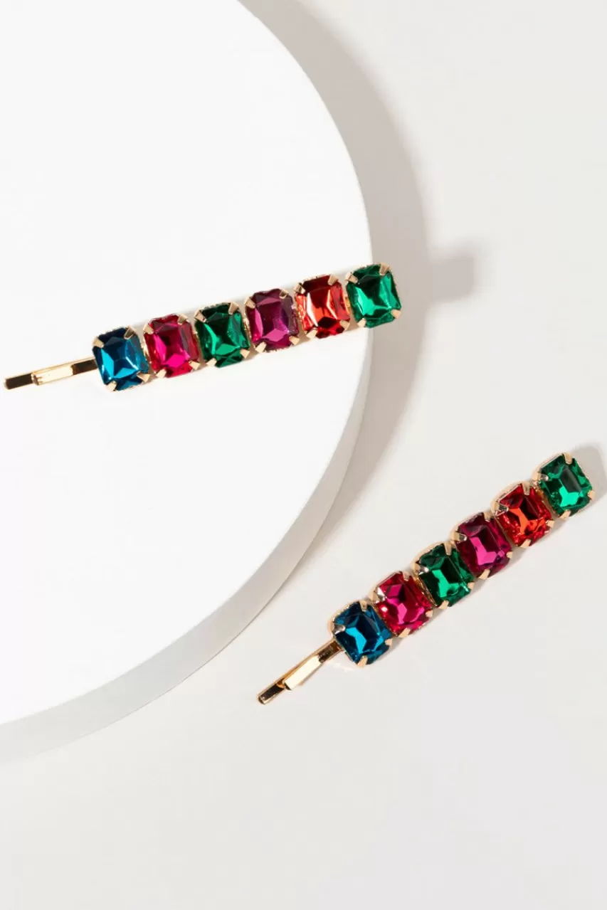 Francesca's Marla Color Stone Bobby Pin Set