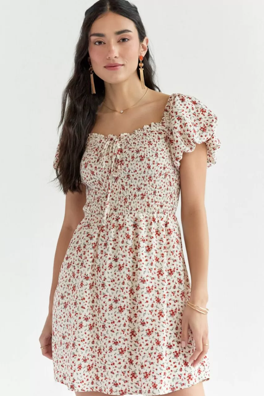 Francesca's Marleen Smocked Upper Floral Dress