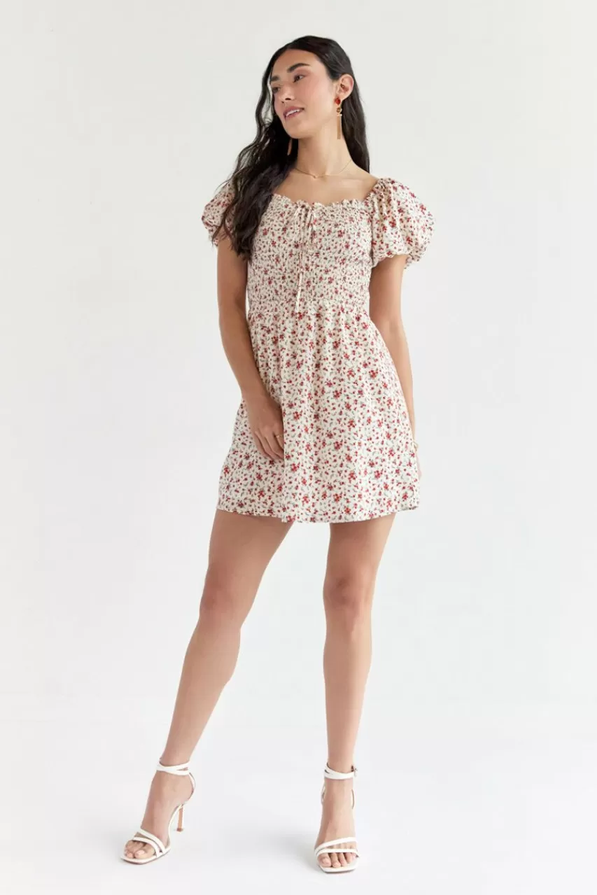 Francesca's Marleen Smocked Upper Floral Dress