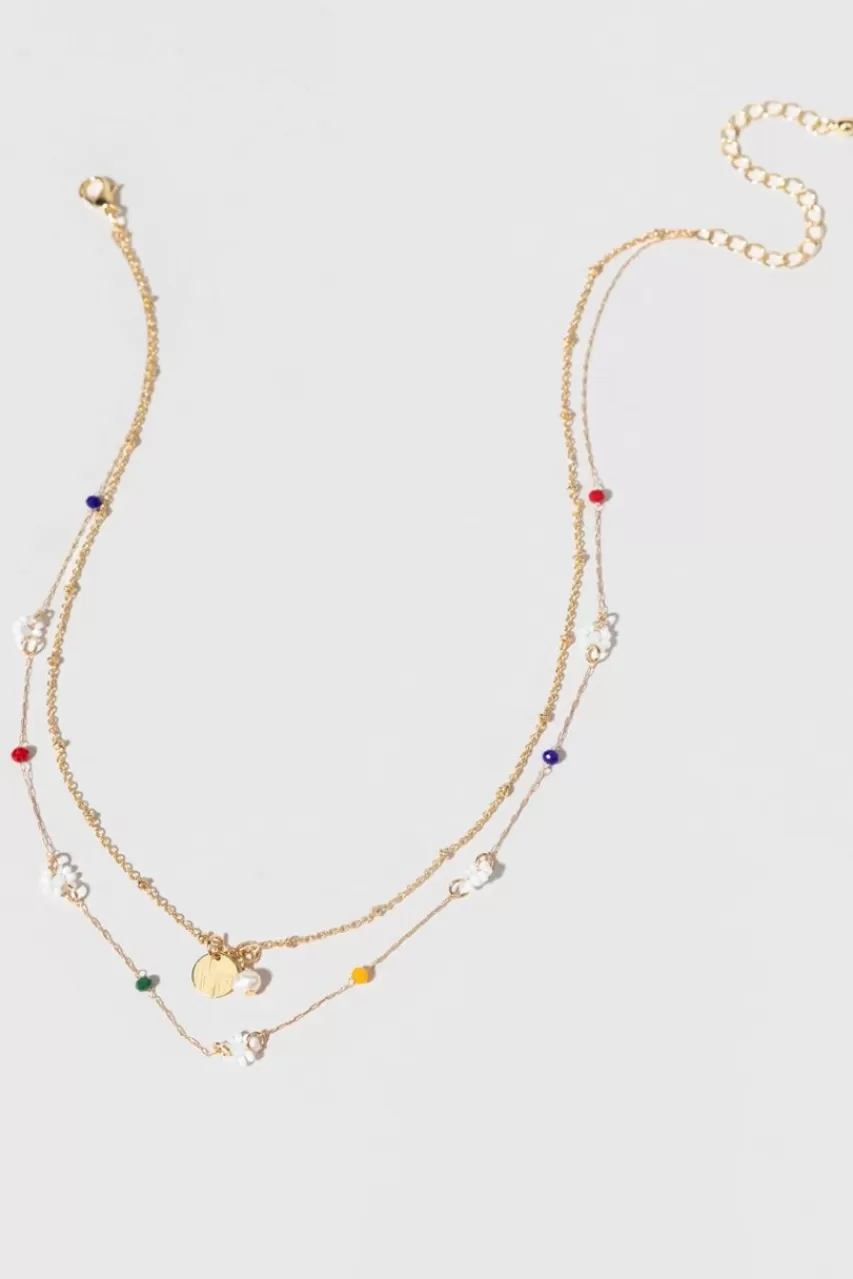 Francesca's Marlena Flower Bead Necklace