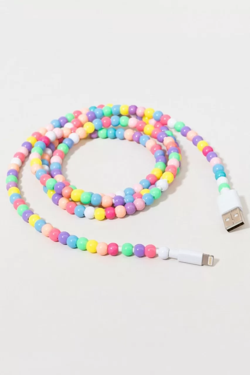 Francesca's Meagan Color Pastel Beaded 4Ft Charger Cable