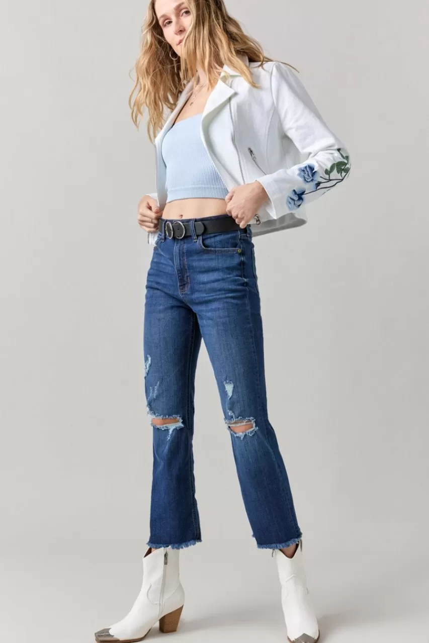 Francesca's Michaela Kick Crop Jeans