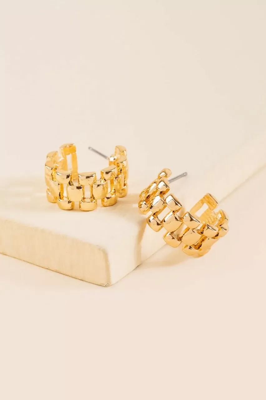 Francesca's Miranda Chain Huggie Hoop Earrings