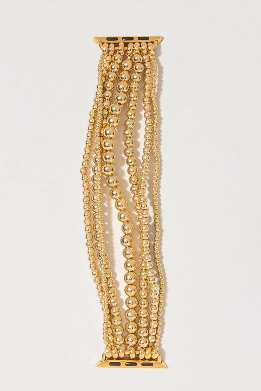 Francesca's Mya Metal Bead Stretch Smart Watch Band