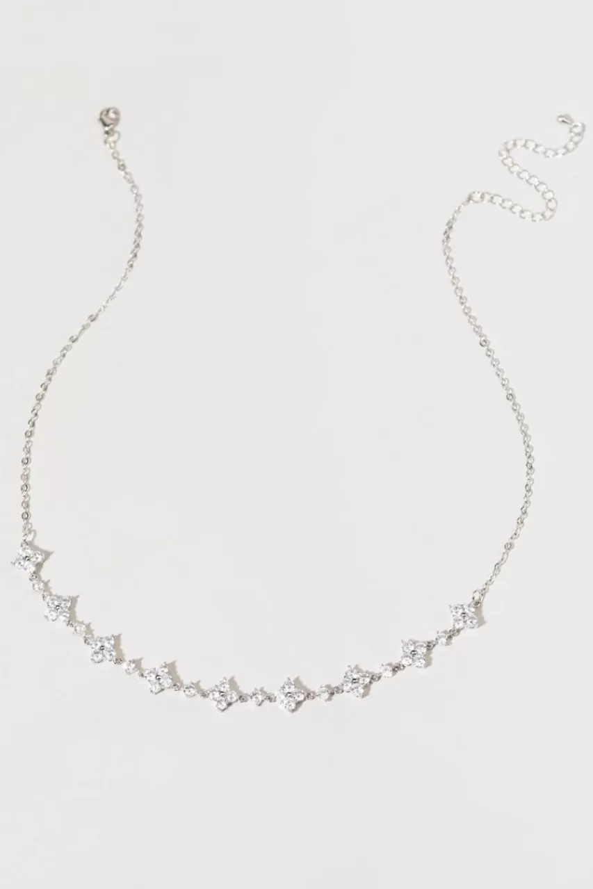 Francesca's Nessa Pave Clover Necklace