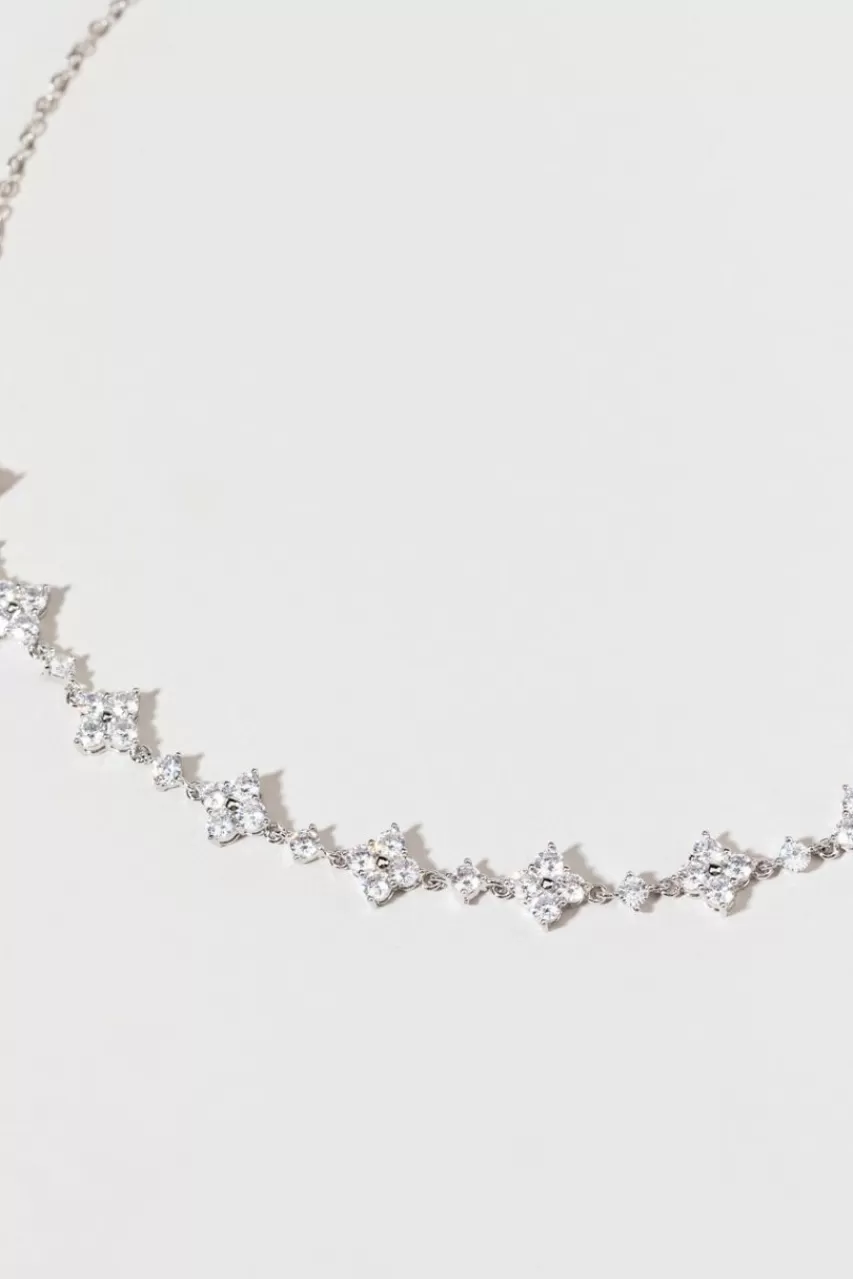 Francesca's Nessa Pave Clover Necklace