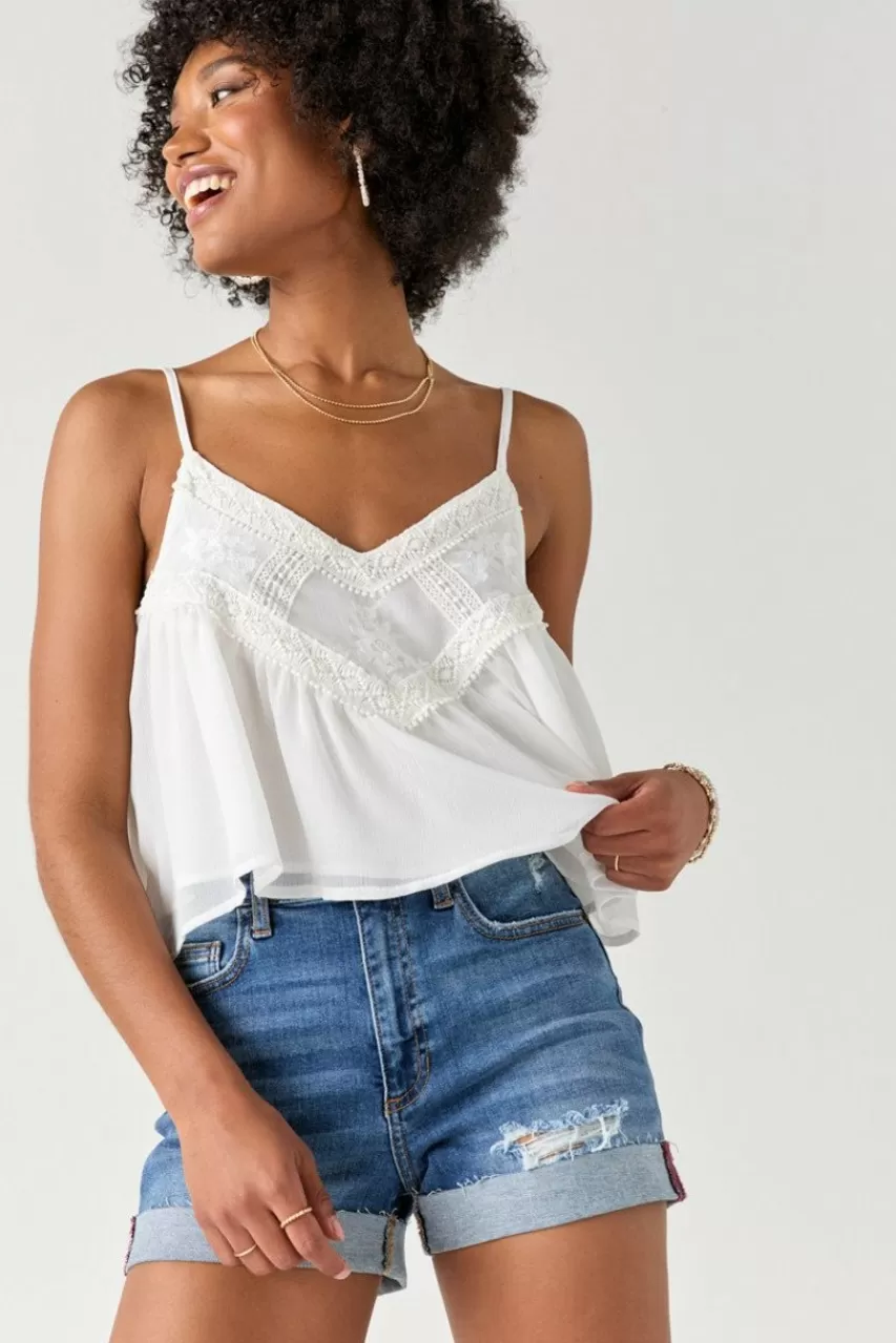 Francesca's Neva Cuffed Destructed Shorts