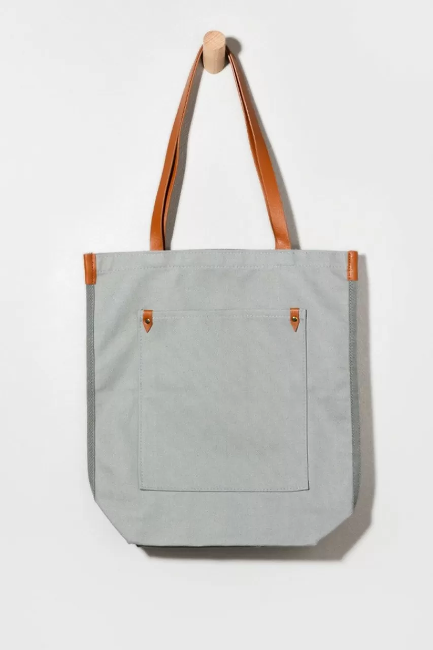 Francesca's Nicole Pocket Canvas Tote
