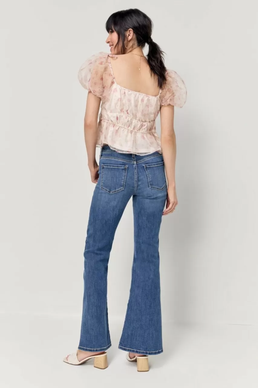 Francesca's Nikki Font Slit Bootcut Jeans