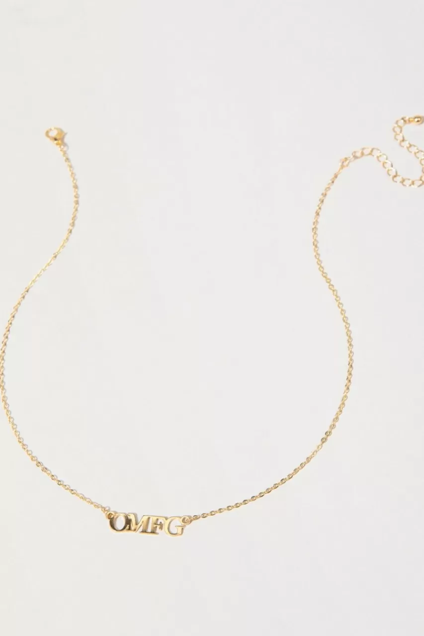 Francesca's Omfg Pendant Necklace