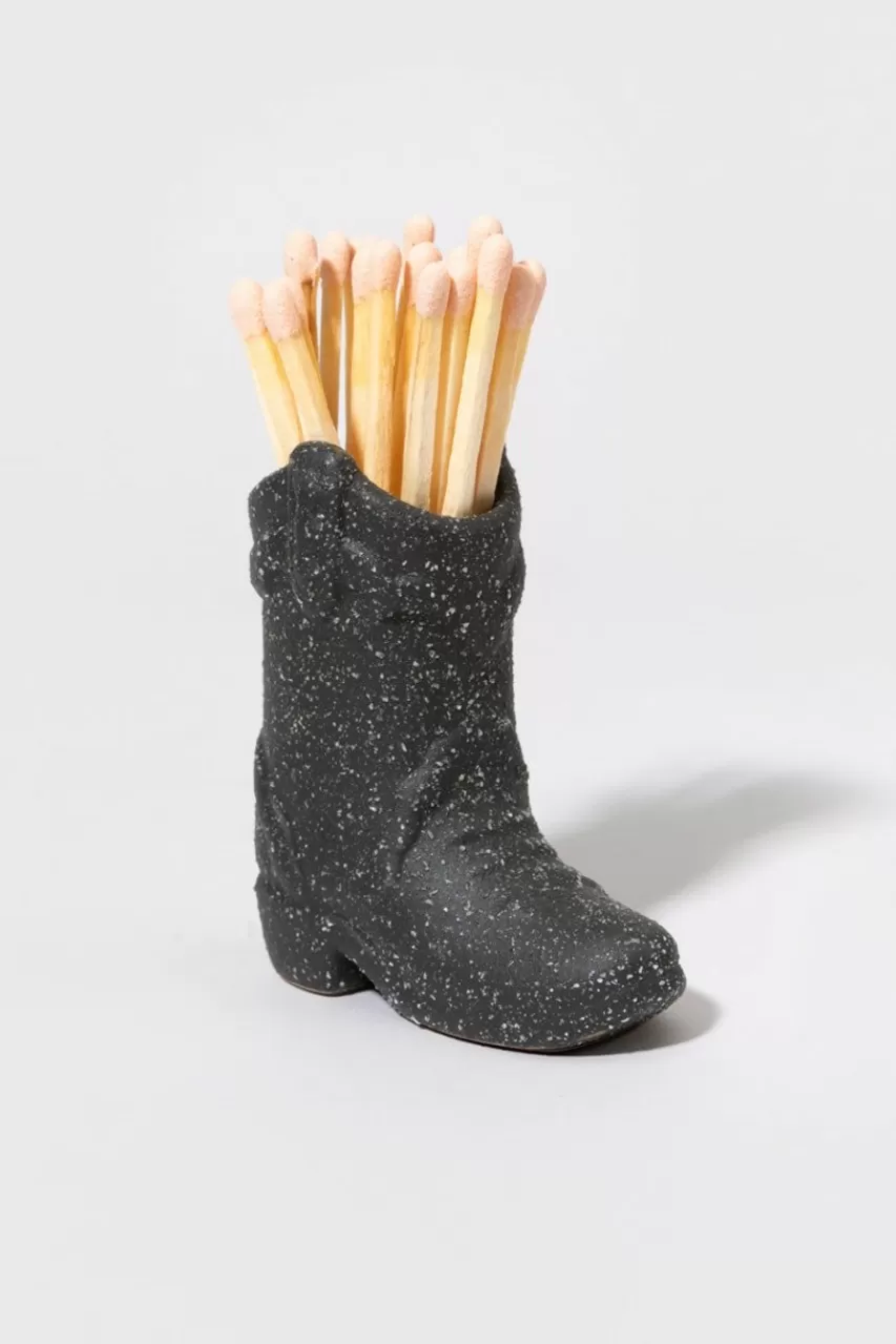 Francesca's Paddywax Cowboy Boot Match Holder Black