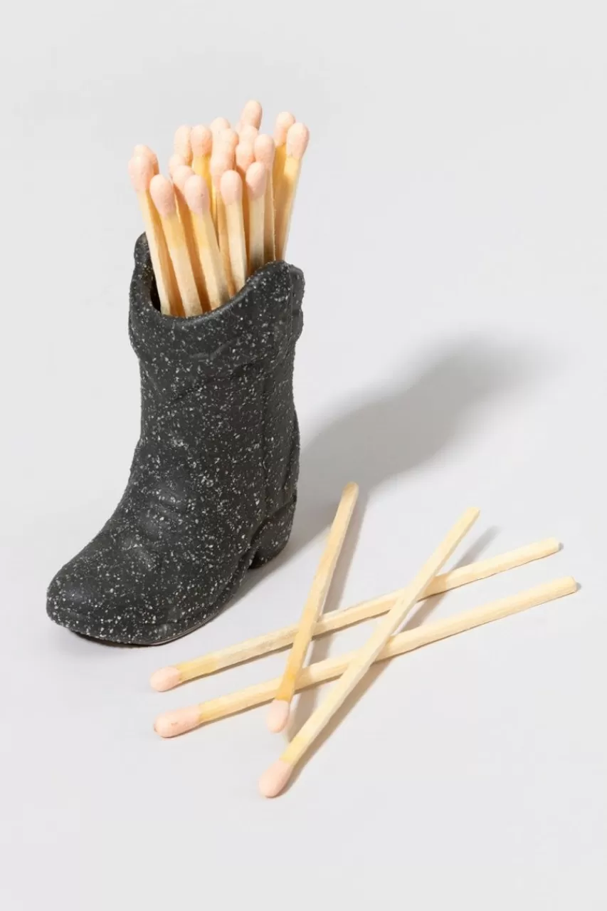 Francesca's Paddywax Cowboy Boot Match Holder Black