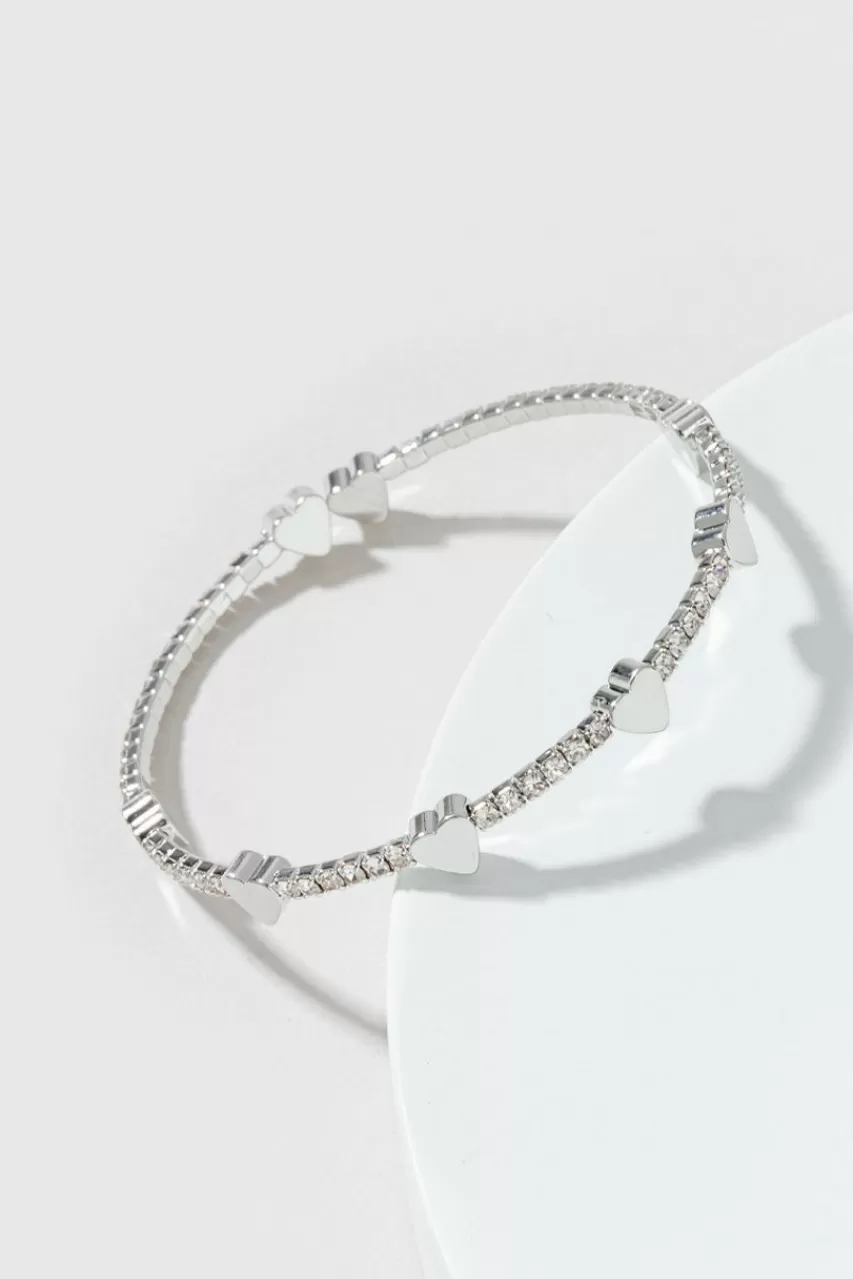 Francesca's Paisley Heart Station Cup Chain Bracelet