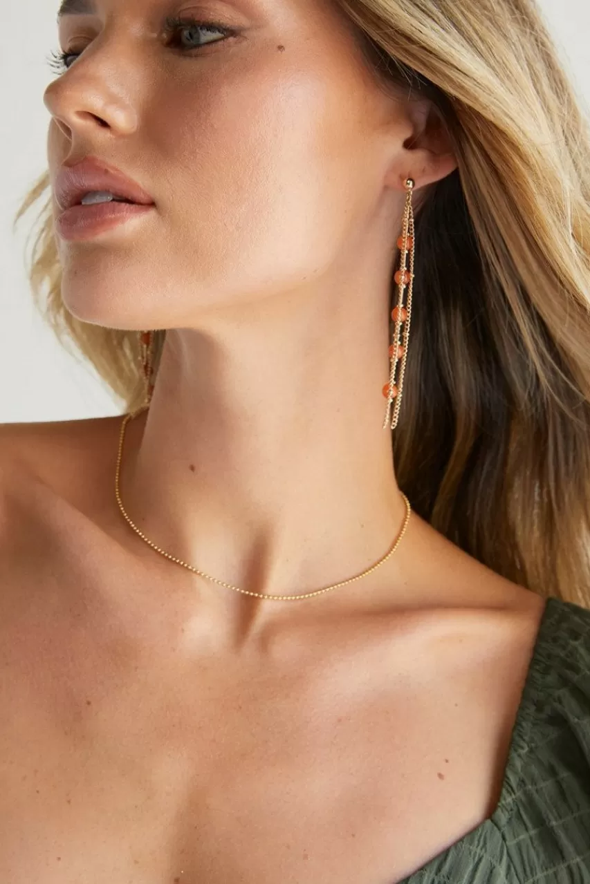 Francesca's Pam 14K Dipped Ball Chain Necklace
