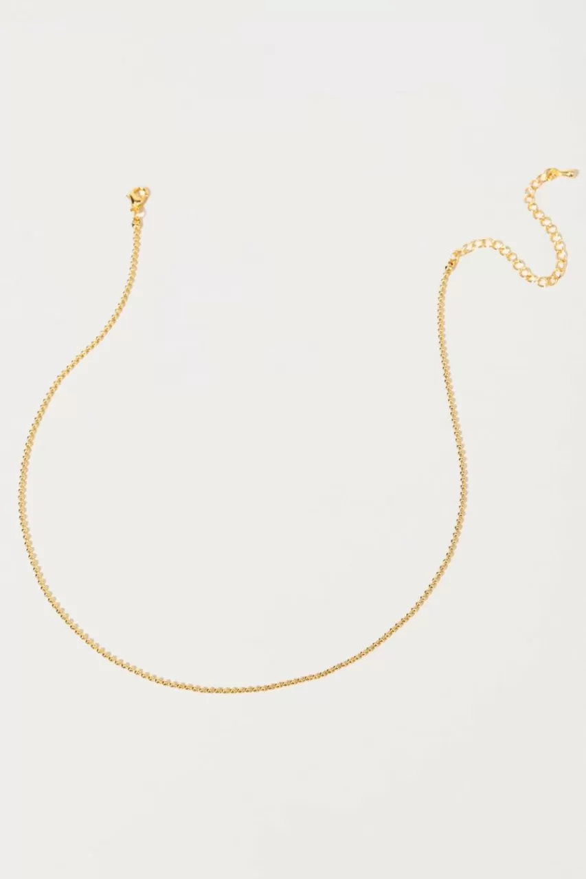Francesca's Pam 14K Dipped Ball Chain Necklace
