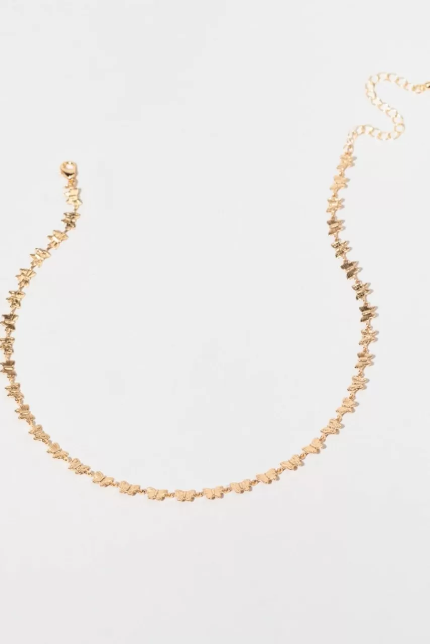 Francesca's Pam Butterfly Link Chain Necklace