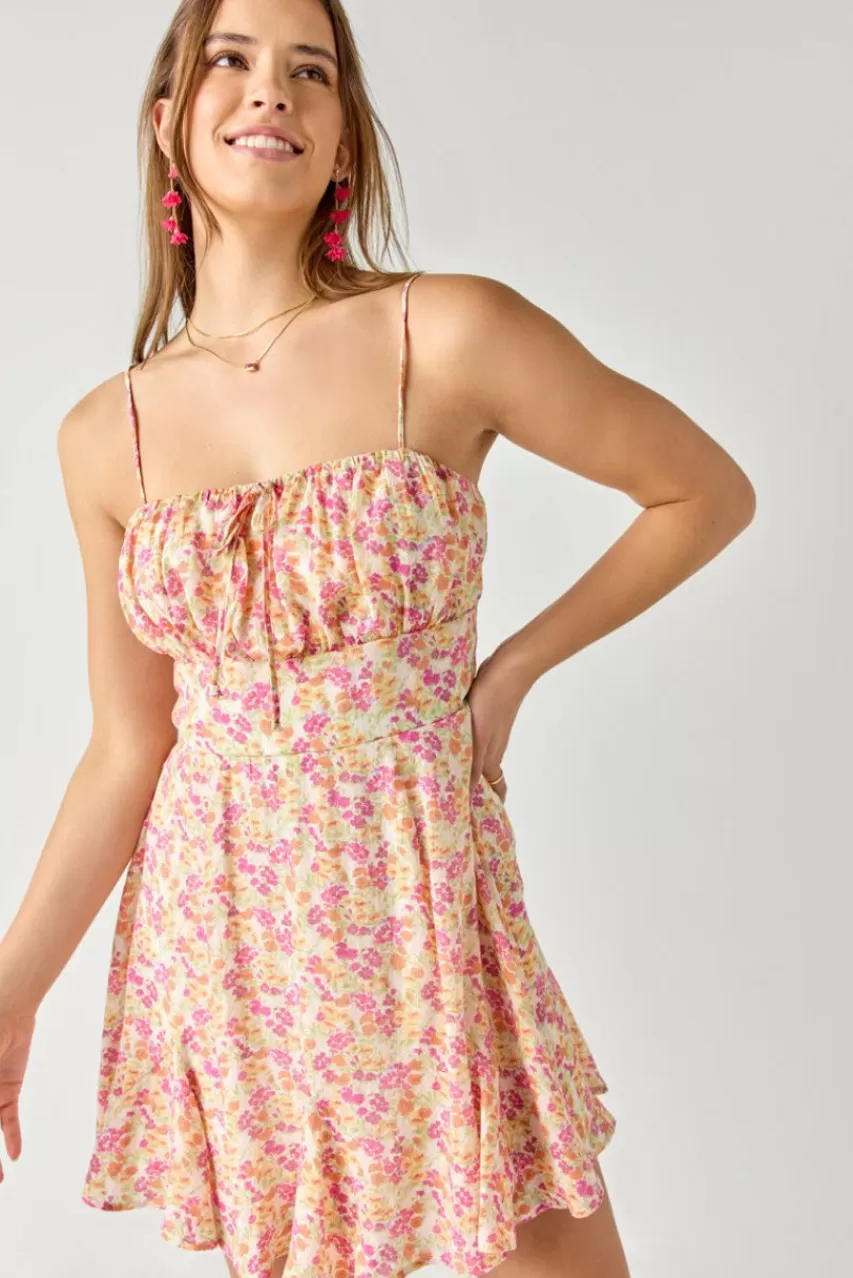 Francesca's Patrice Emma Upper Floral Waisted Mini Dress