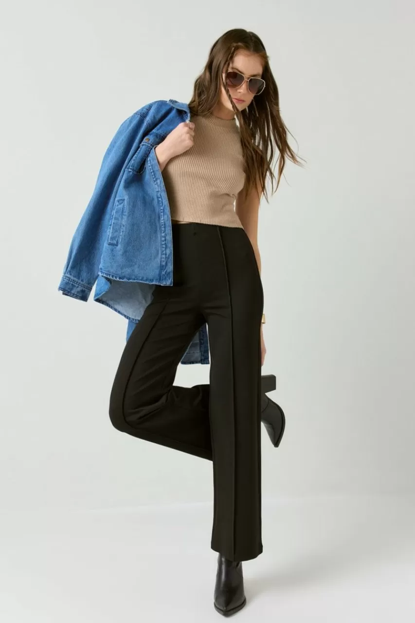 Francesca's Pearl Wide Straight Leg Ponte Pants