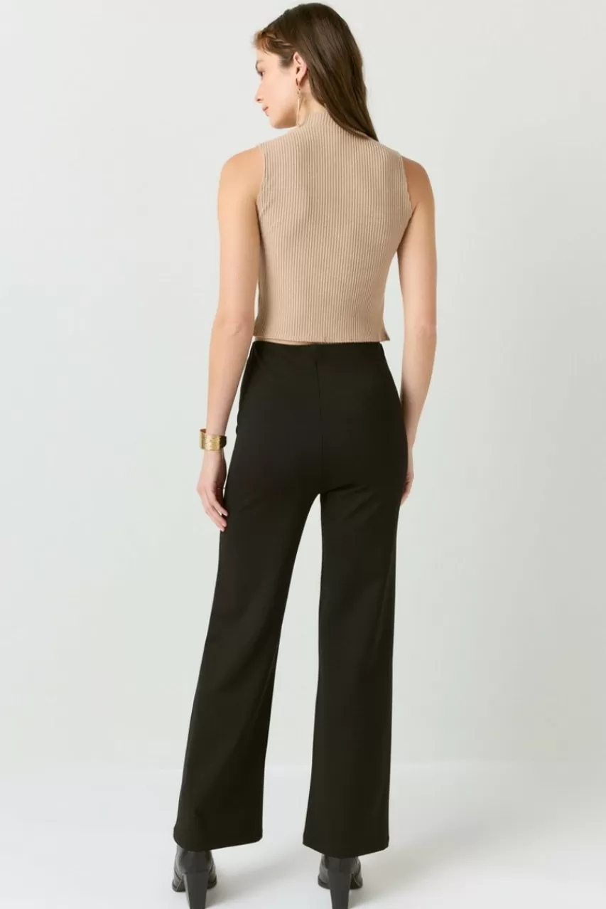 Francesca's Pearl Wide Straight Leg Ponte Pants