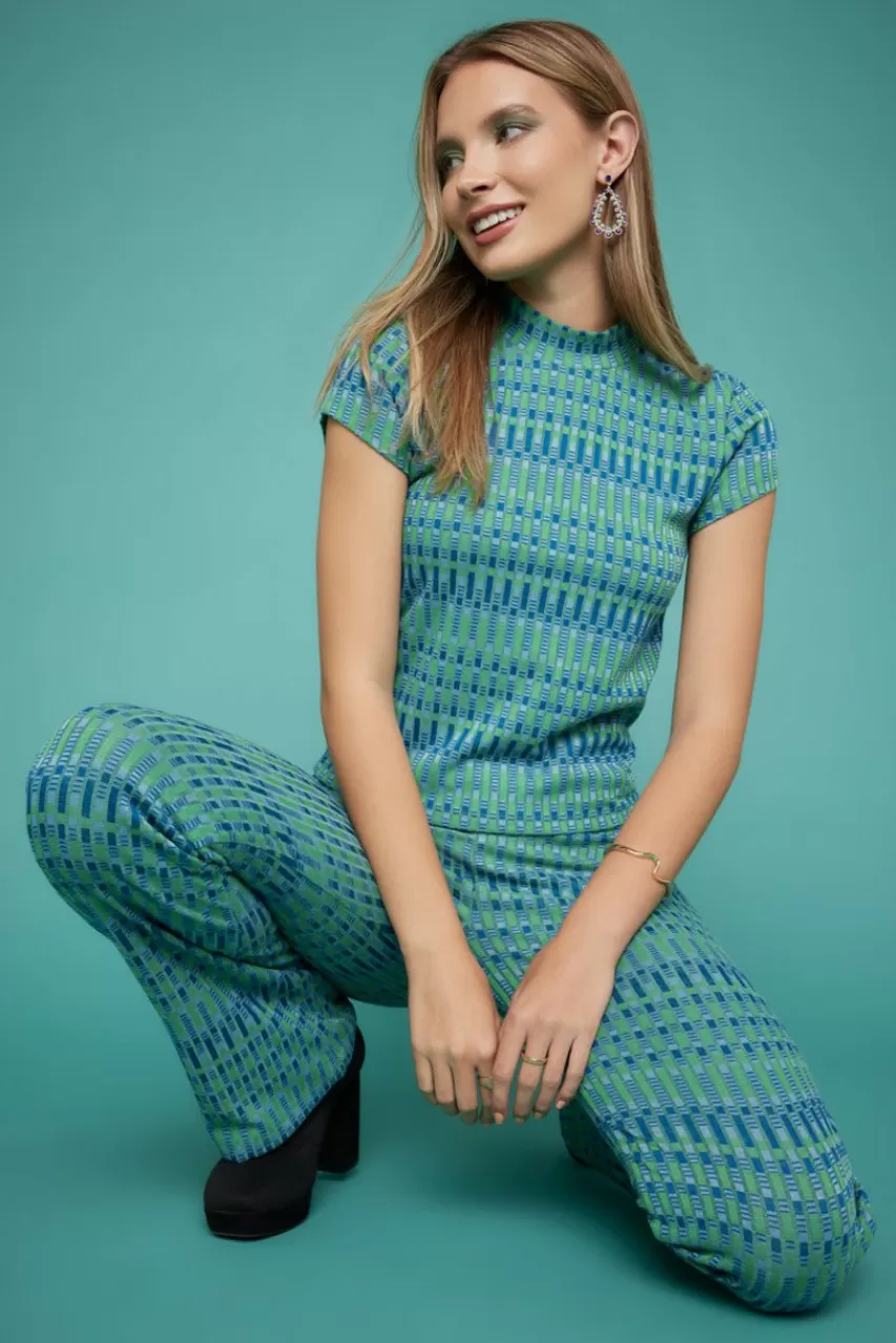 Francesca's Ramona Jacquard Printed Knitted Top